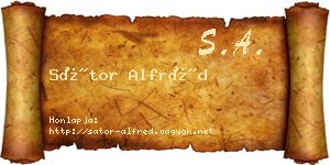 Sátor Alfréd névjegykártya